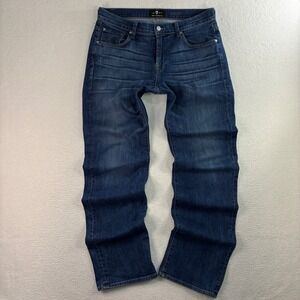 7 For All Mankind Austyn Jeans Men 34x34 Blue Faded Stretch Luxe Performance